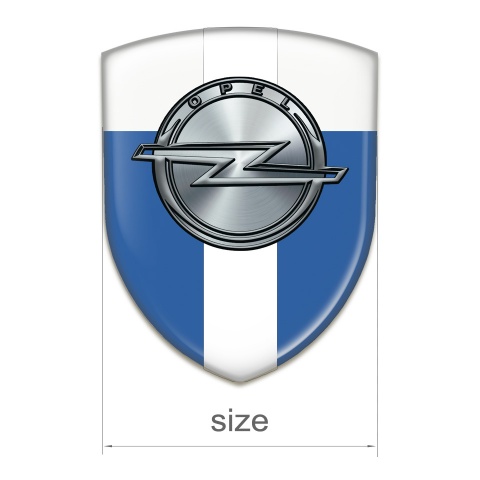 Opel Car Interior Badge Blue White with White Ribbon Edition 
