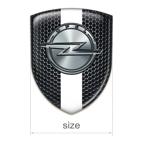 Opel Self Adhesive Emblem Logo Perforated Steel With White Ribbon 