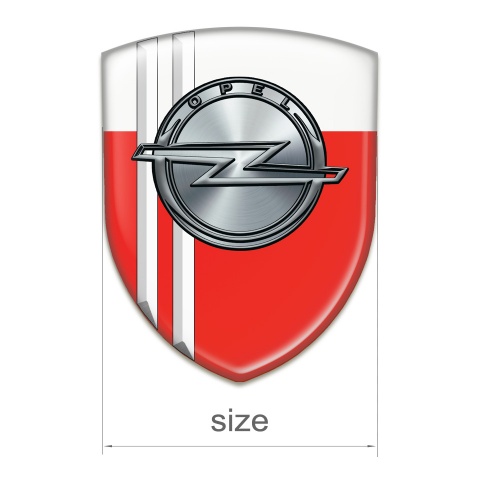 Opel Auto Emblem Red White with White Stripes Style 