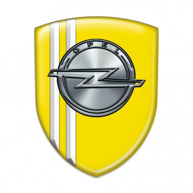 Opel Tuning Emblem Yellow Whith White Stripes 