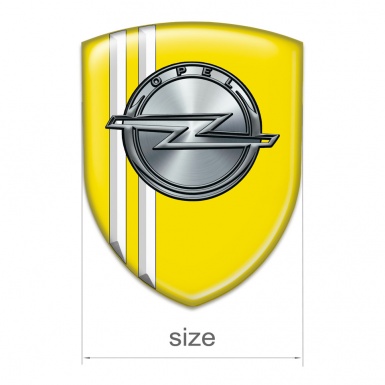 Opel Tuning Emblem Yellow Whith White Stripes 