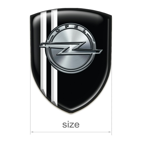 Opel 3D Gel Emblem Black with White Stripes edition 