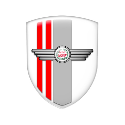 Mini Cooper Emblem Silicone Shield White Old Logo