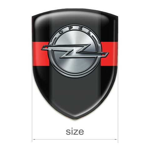 Opel Resin Sticker Black with Red Band Version 