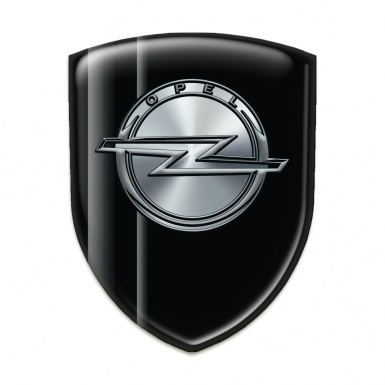 Opel Silicone Emblem Black Base with Grey Lines 