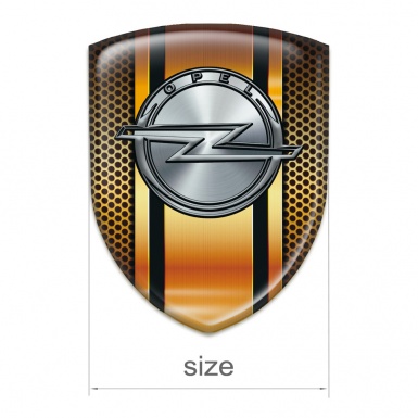 Opel Resin Sticker Copper Grid Design 