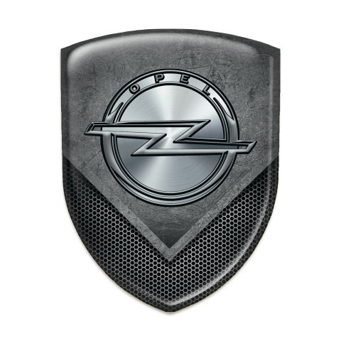 Opel Domed Emblem Scratched Plate with Mesh Mixed Design 