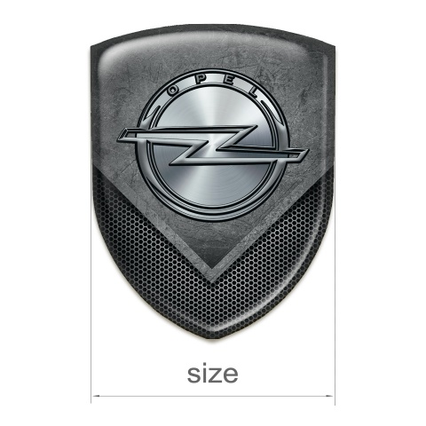 Opel Domed Emblem Scratched Plate with Mesh Mixed Design 