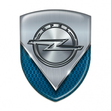 Opel Emblem Exterior Blue Mesh with Aluminium Plates Design 