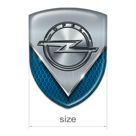 Opel Emblem Exterior Blue Mesh with Aluminium Plates Design 