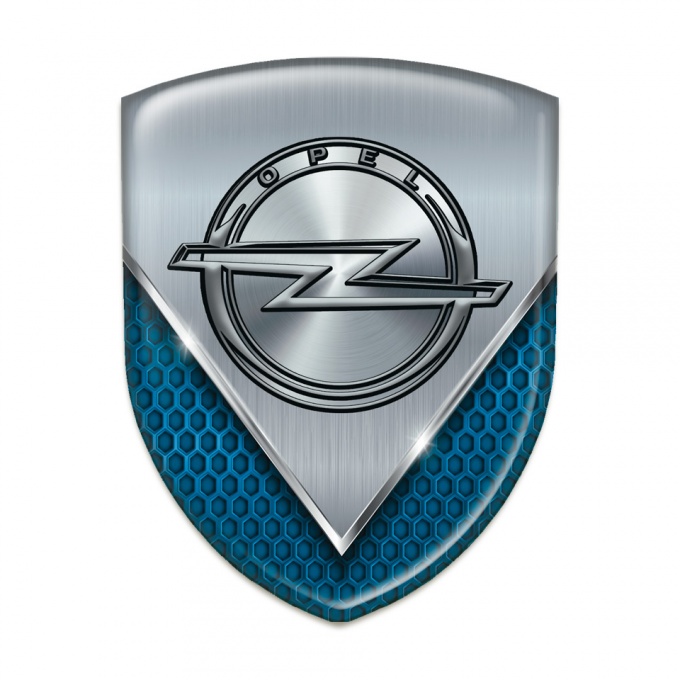 Opel Emblem Exterior Blue Mesh with Aluminium Plates Design 