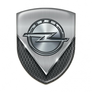 Opel Tuning Badge Dark Mesh with Aluminium Plate Style 