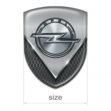 Opel Tuning Badge Dark Mesh with Aluminium Plate Style 