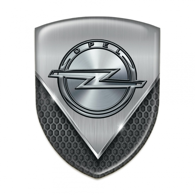 Opel Tuning Badge Dark Mesh with Aluminium Plate Style 