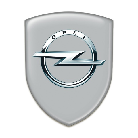 Opel Silicone Car Decal Badge Gray Base Silver Logo 