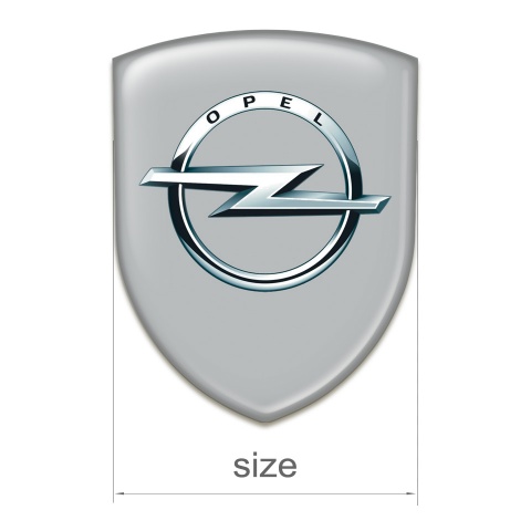 Opel Silicone Car Decal Badge Gray Base Silver Logo 