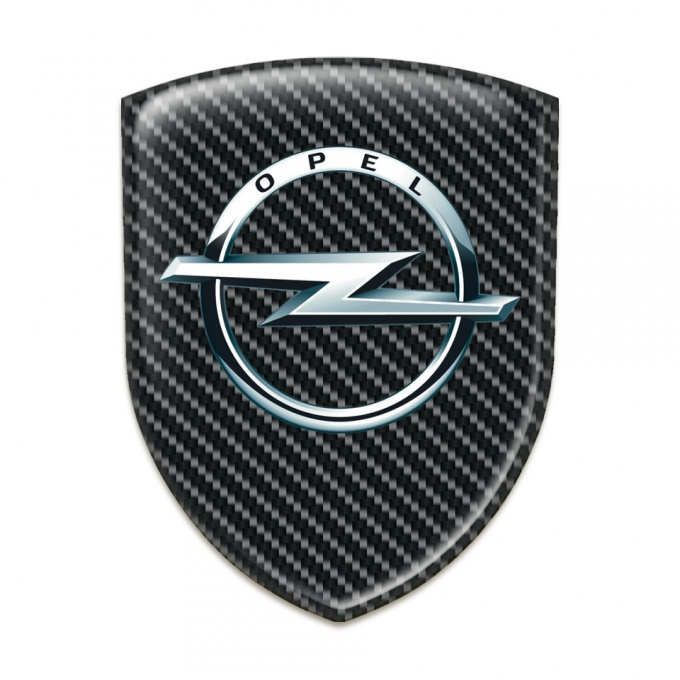 Opel 3D Gel Emblem Black carbon Base with Classic Logo 