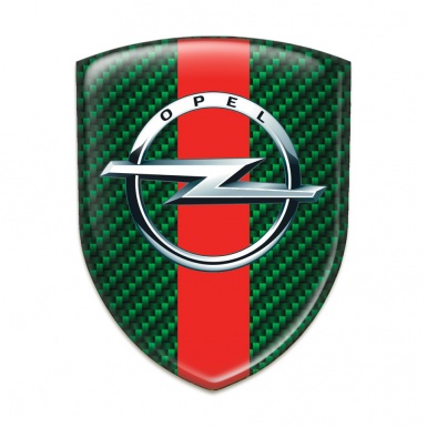 Opel Car Interior Badge Green Carbon with Red band Model 