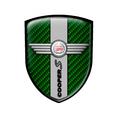 Mini Cooper S Emblem Silicone Shield Green Carbon Edition