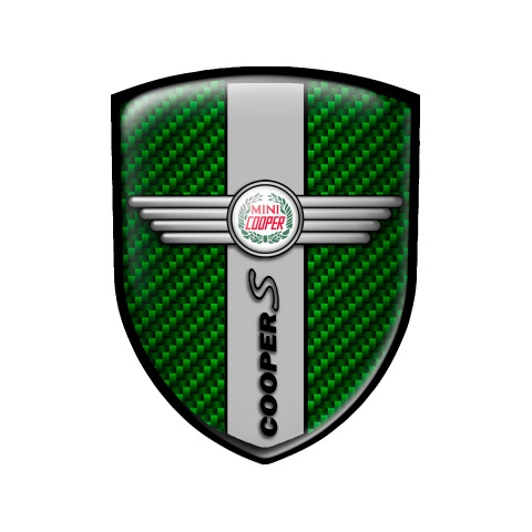 Mini Cooper S Emblem Silicone Shield Green Carbon Edition