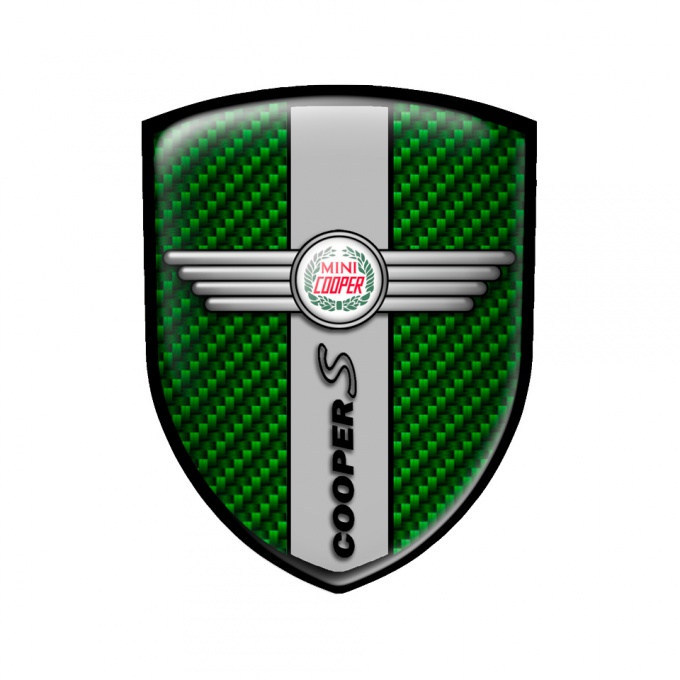 Mini Cooper S Emblem Silicone Shield Green Carbon Edition