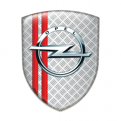 Opel Emblem Exterior Grid Effect Base red Lines Decoration 