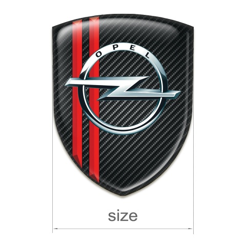 Opel Emblem Interior Black Carbon Base Red Lines Decoration 