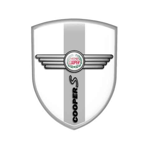 Mini Cooper S Emblem Silicone Shield White Edition