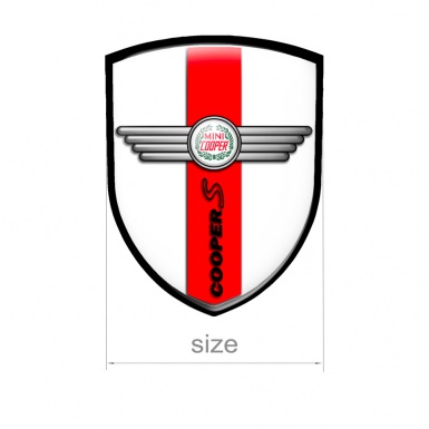Mini Cooper S Emblem Silicone Shield White Red Edition