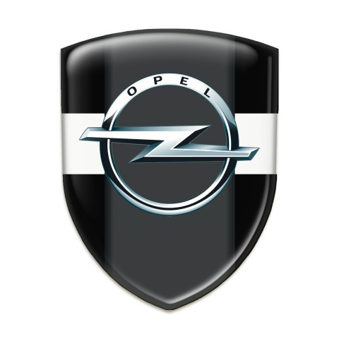 Opel Self Adhesive Emblem Logo Black with White Band Edition 