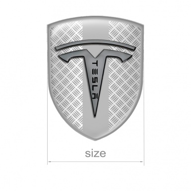 Tesla Shield Silicone Emblem Steel Grey Line Edition