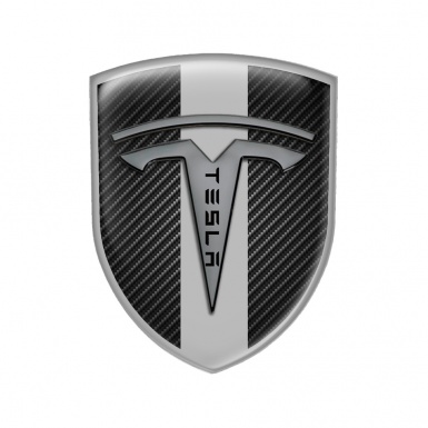 Tesla Shield Silicone Emblem Carbon Grey Line Edition