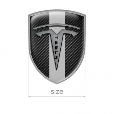 Tesla Shield Silicone Emblem Carbon Grey Line Edition