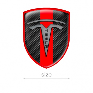 Tesla Shield Silicone Emblem Carbon Red Line Edition