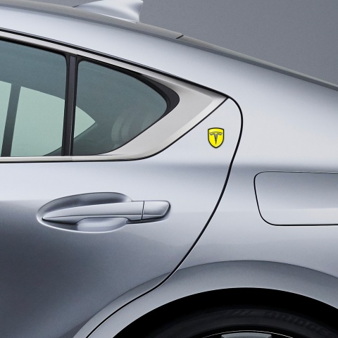 Tesla Shield Emblem Silicone Yellow Edition