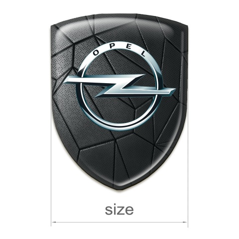Opel Auto Emblem Black Mosaic Effect with Silver logo 