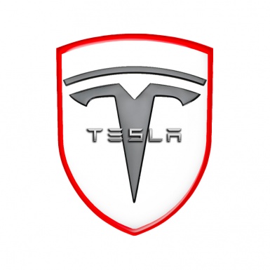 Tesla Shield Emblem Silicone White Red Edition