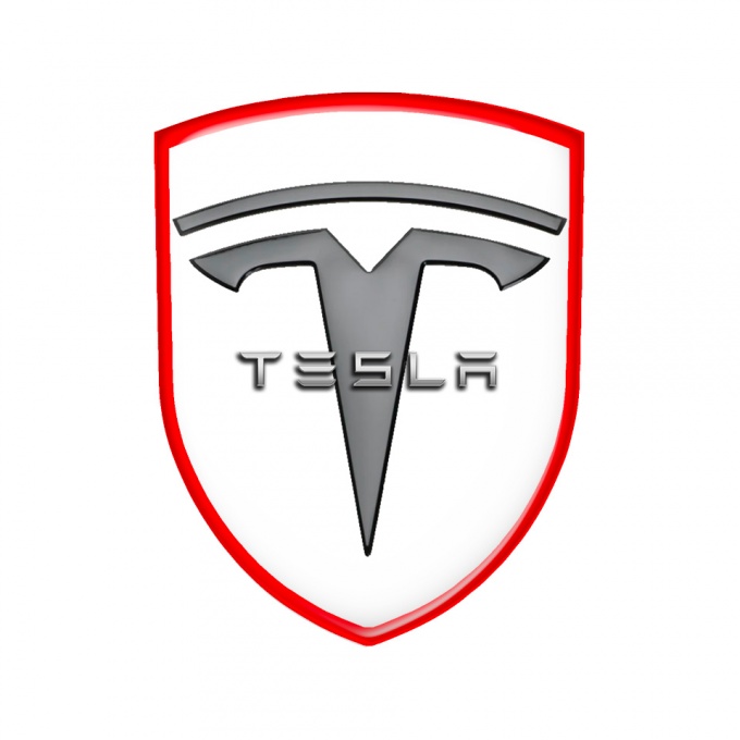 Tesla Shield Emblem Silicone White Red Edition