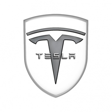 Tesla Shield Emblem Silicone White Grey Edition