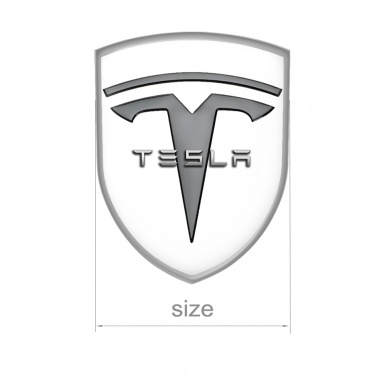Tesla Shield Emblem Silicone White Grey Edition