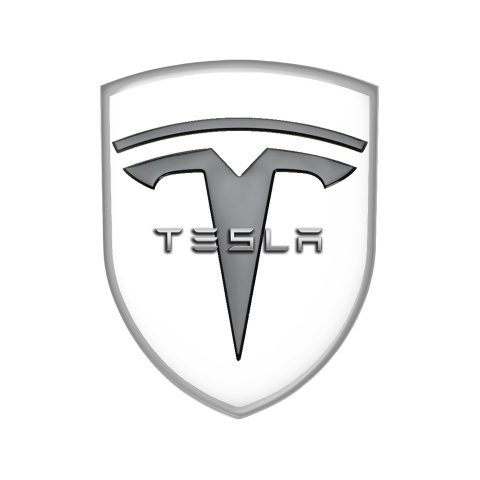 Tesla Shield Emblem Silicone White Grey Edition