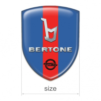 Opel Bertone Tuning Emblem Blue with Red Ribbon Version 