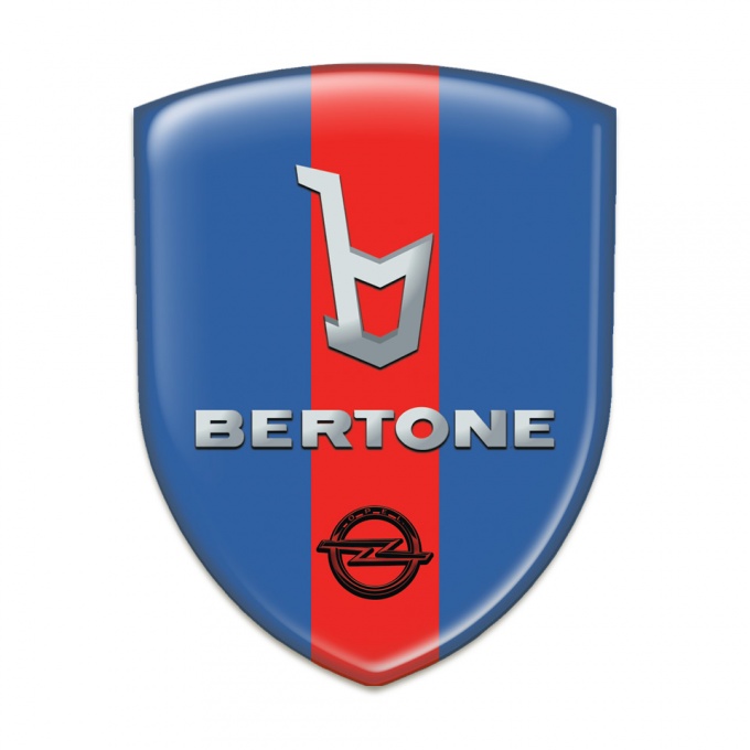 Opel Bertone Tuning Emblem Blue with Red Ribbon Version 