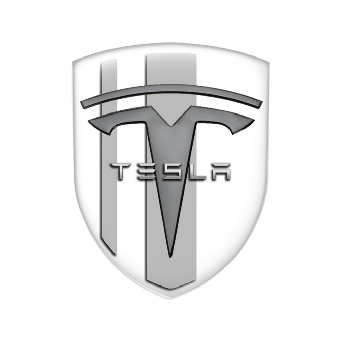 Tesla Shield Emblem Silicone White Grey Line Edition