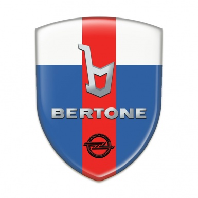 Opel Bertone 3D Gel Emblem Blue White with red Ribbon Version 
