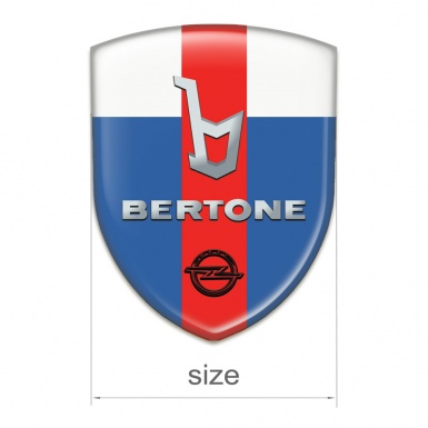 Opel Bertone 3D Gel Emblem Blue White with red Ribbon Version 