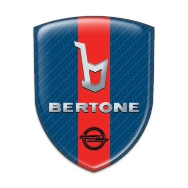 Opel Bertone Tuning Badge navy Blue carbon with Red Ribbon 