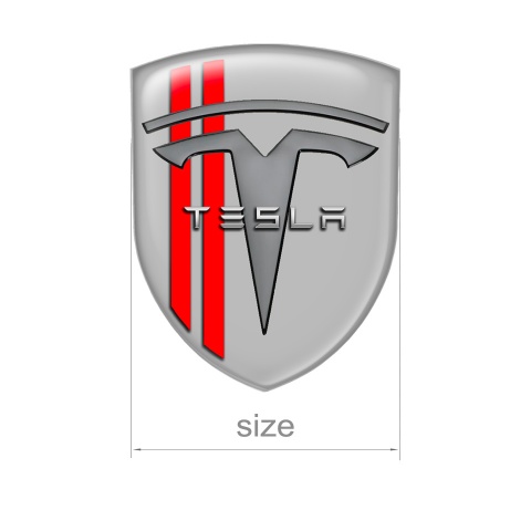 Tesla Emblem Silicone Grey Red Line Edition