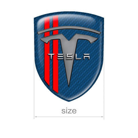Tesla Emblem Shield Silicone Navy Carbon Red Line Edition