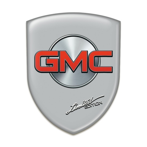 GMC Emblem Exterior Stylish Grey Base Red Logo 